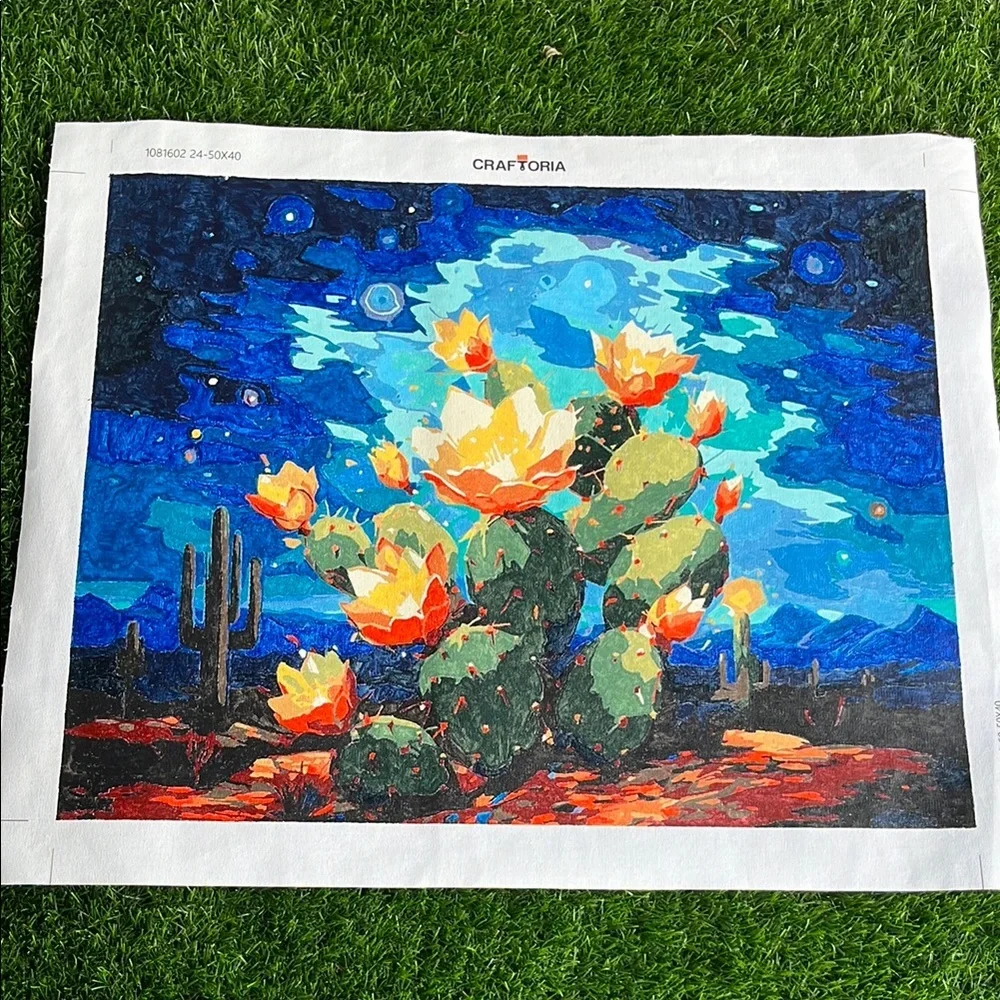 Night Blooming Cactus Painting